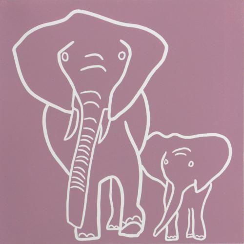 Elephants Mother and Baby-daughter | Outlines